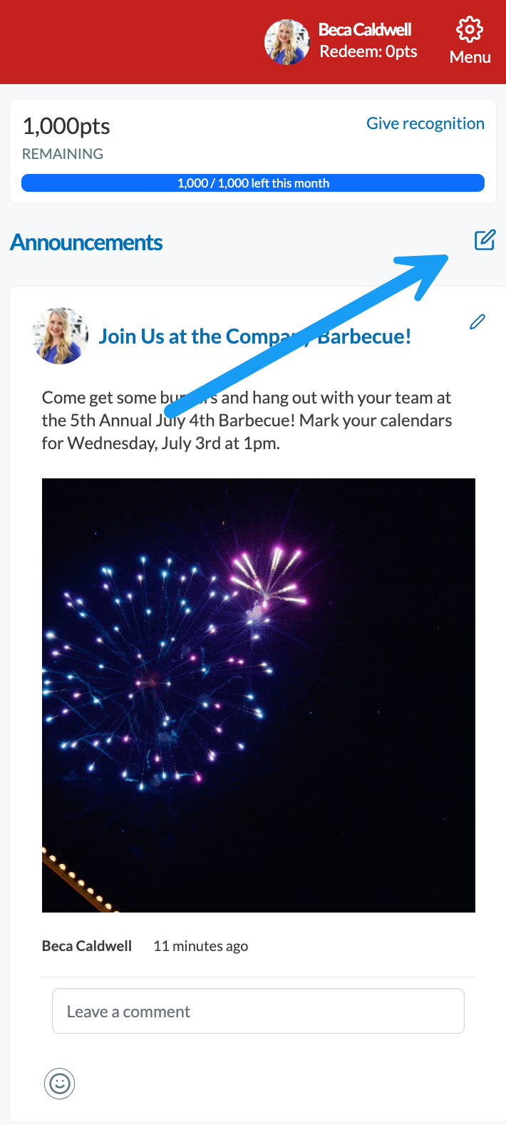 Announcements: Step-by-Step Instructions – Recognize