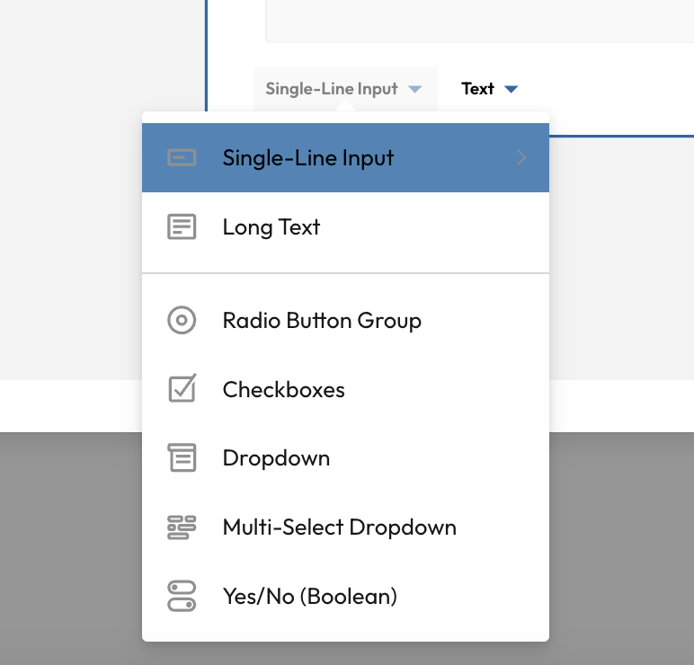 Available question formats