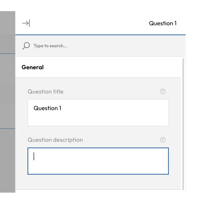 Questionnaire Settings description field